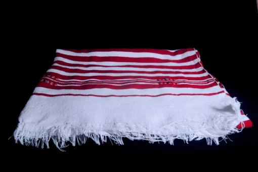 Couverture marocaine à rayures Jbela Mendil textile tissé à la main - Image 6